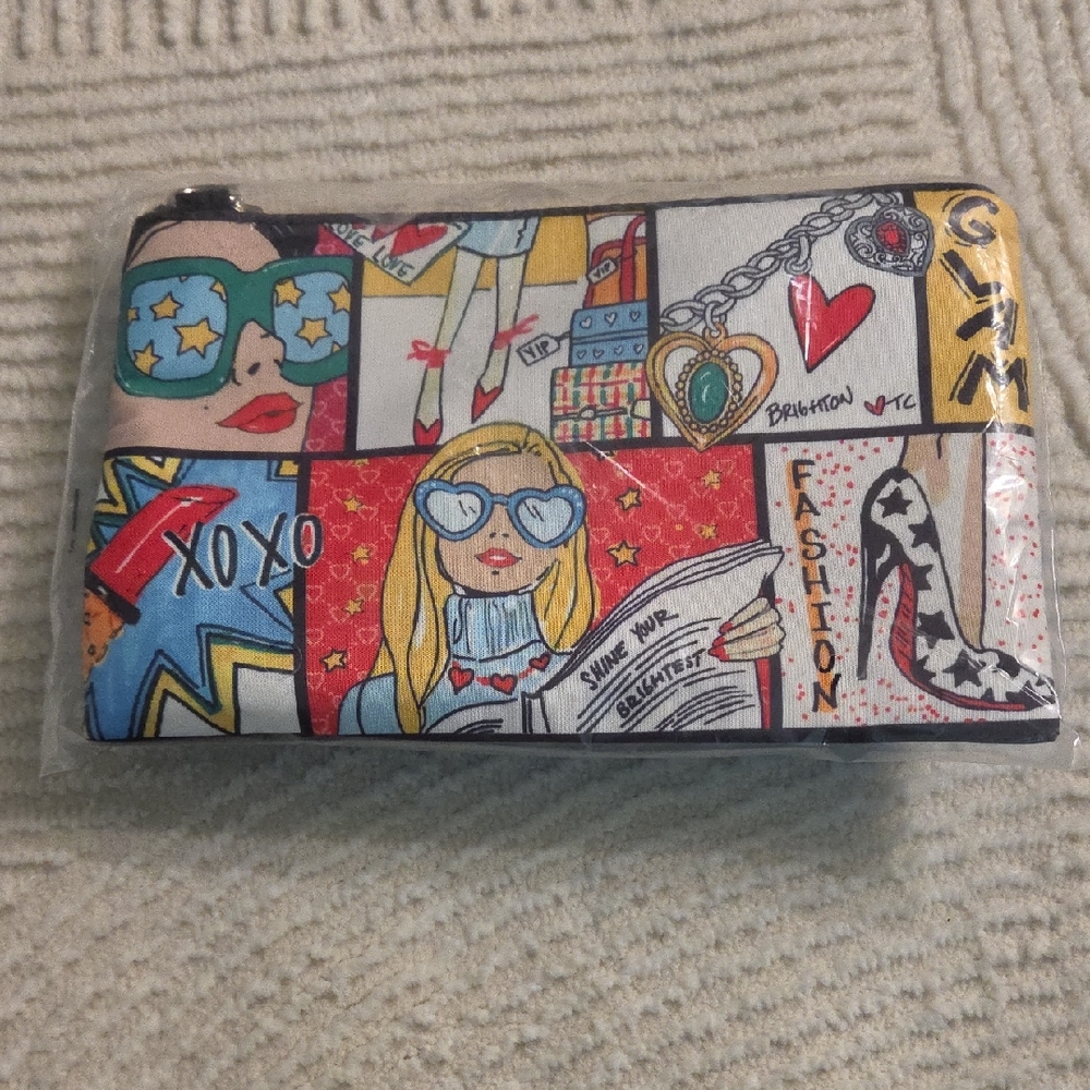 Bright Multicolor Comic-Print Women's Clutch Wallet